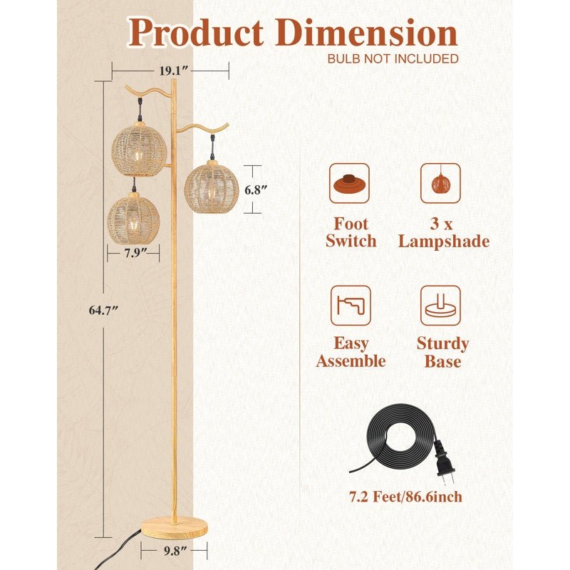 Gryselda 64.7&#39;&#39; Tree Floor Lamp - From Where - 