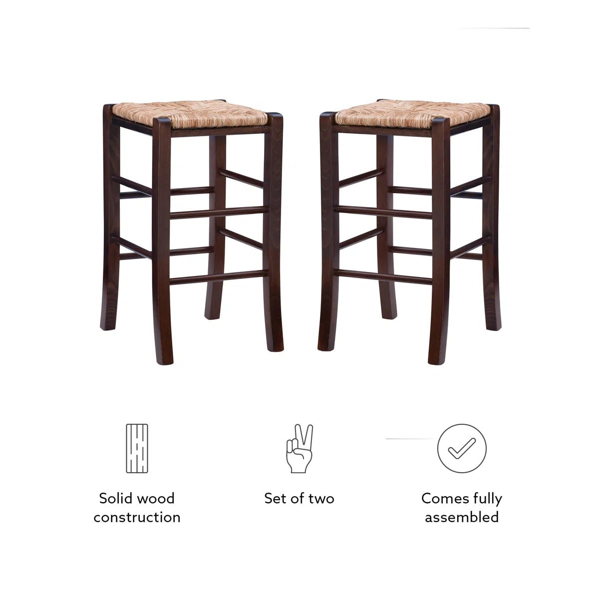 Halvorson Counter Rattan Stool (Set of 2) - From Where - 