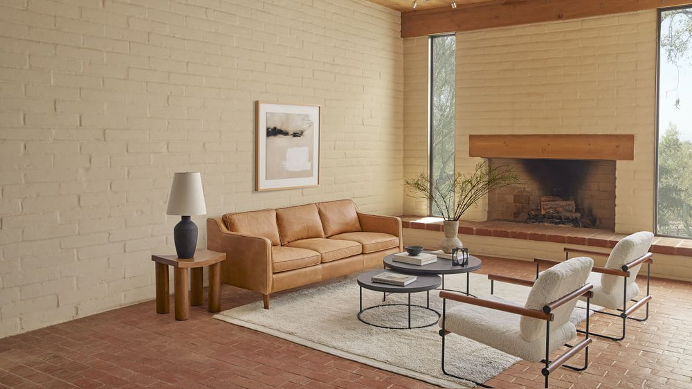 Hamilton Leather Sofa 81&quot; - From Where - 