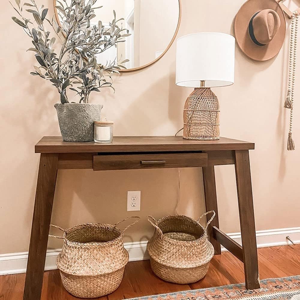 Hand - Braided Rattan Table Lamp - From Where - 