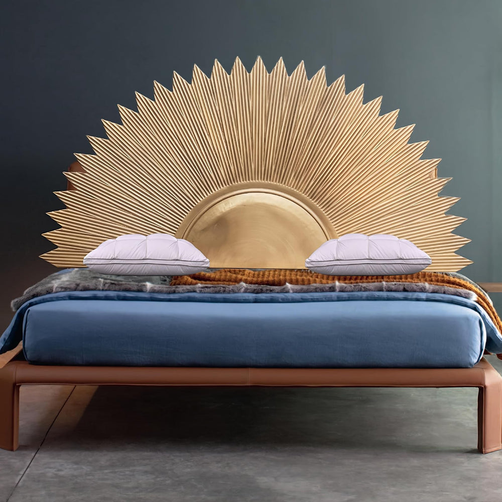 Hand - Carved Gold Sun Headboard King Size - From Where - 