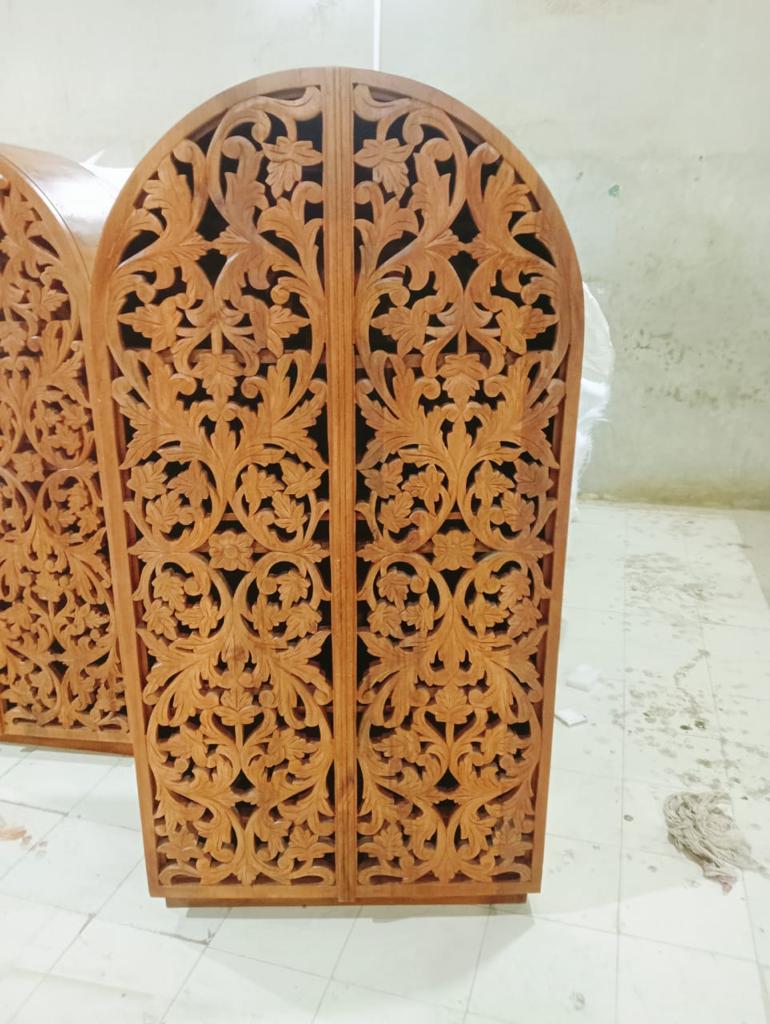 Hand Carved Wood Storage Cabinet - From Where - 