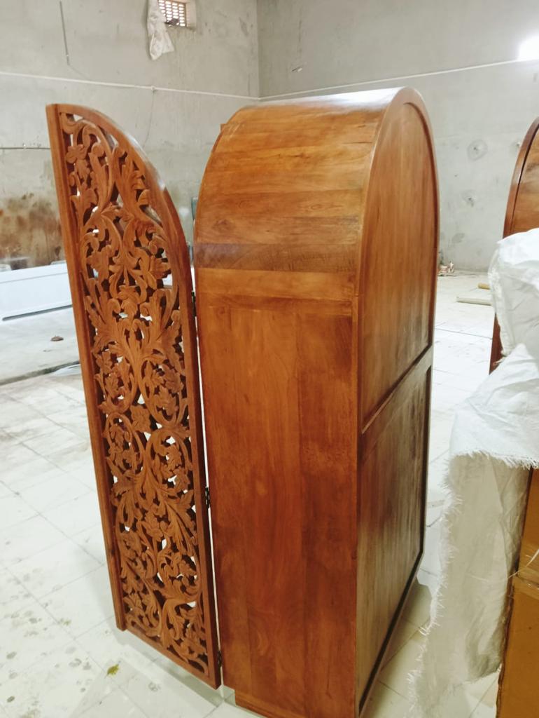 Hand Carved Wood Storage Cabinet - From Where - 