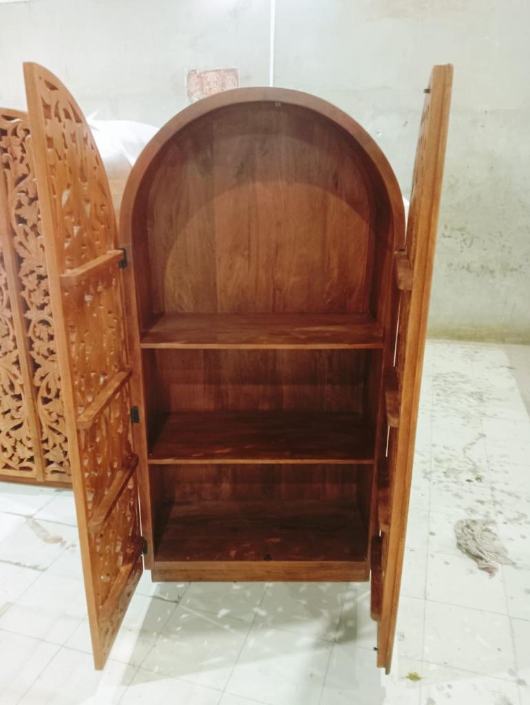 Hand Carved Wood Storage Cabinet - From Where - 