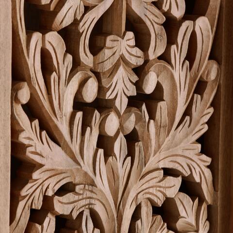 Hand Carved Wood Storage Cabinet - From Where - 