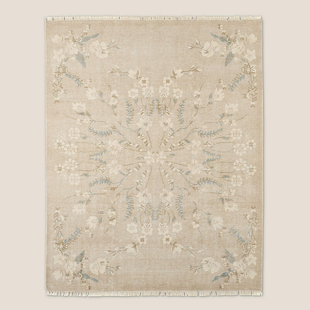 Hand - Knotted Floral Wool Area Rug - From Where Finds - 
