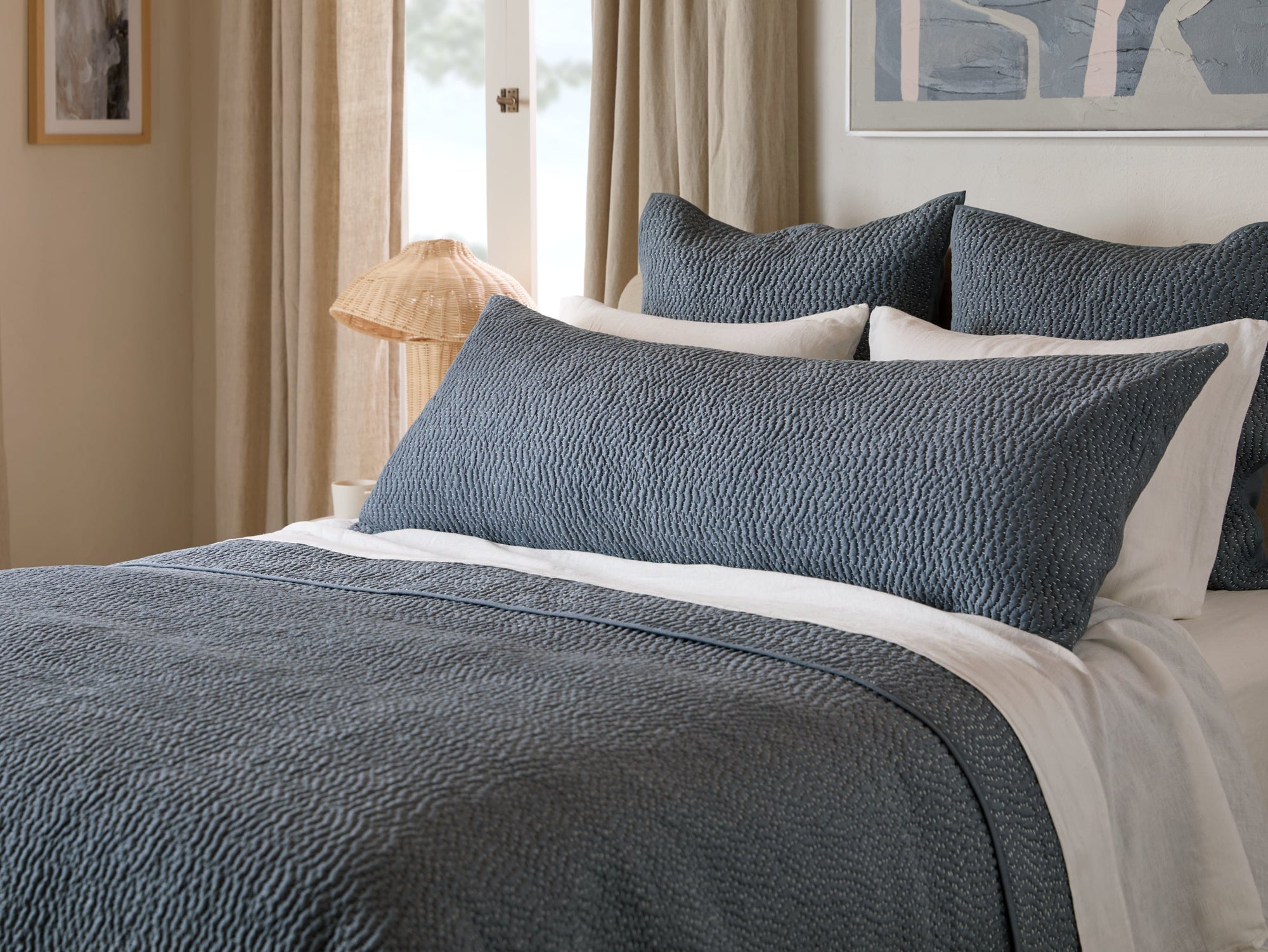 Hand - Stitched Cotton Body Pillow Cover - From Where - 