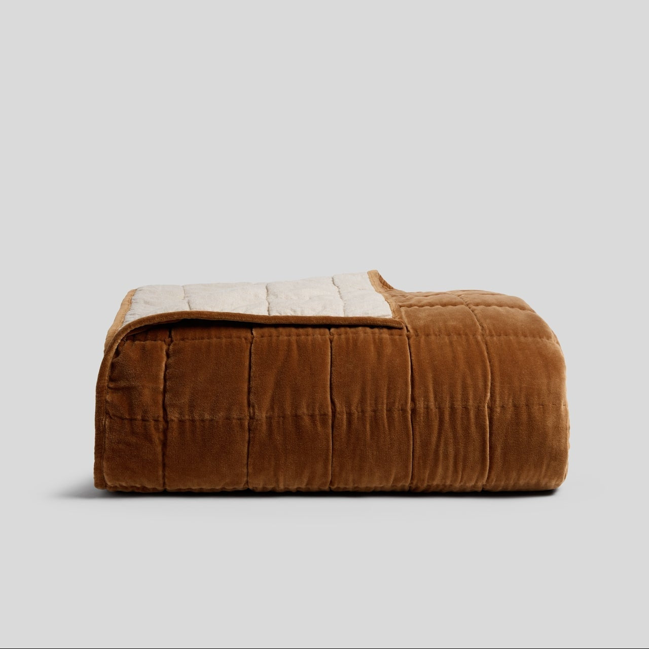 Hand Stitched Velvet Quilt (Tobacco)