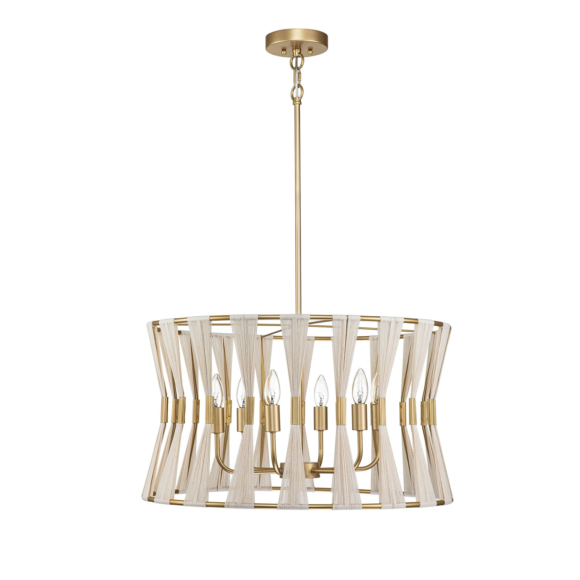 Hand - wrapped Rope 6 Light Pendant - From Where - 