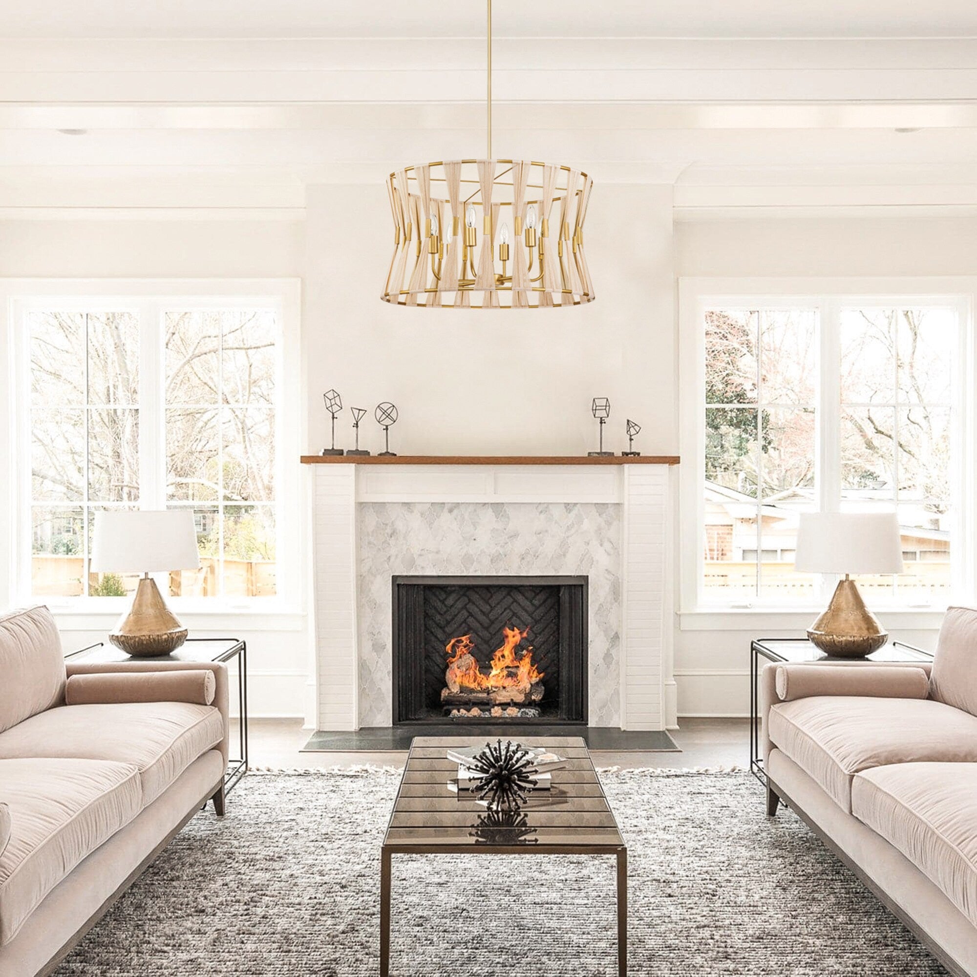 Hand - wrapped Rope 6 Light Pendant - From Where - 