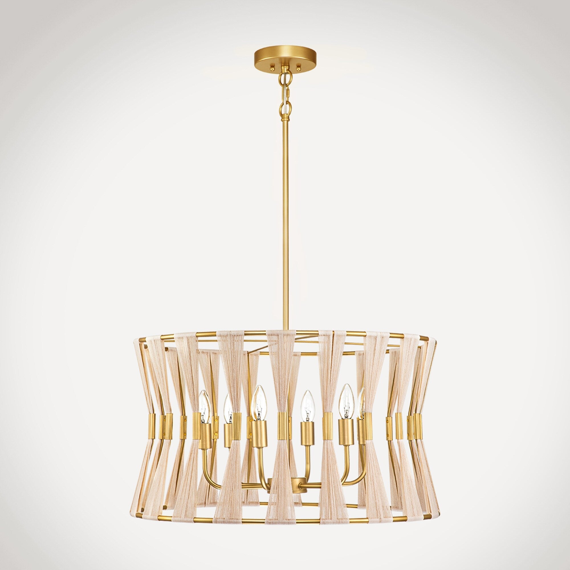 Hand - wrapped Rope 6 Light Pendant - From Where - 