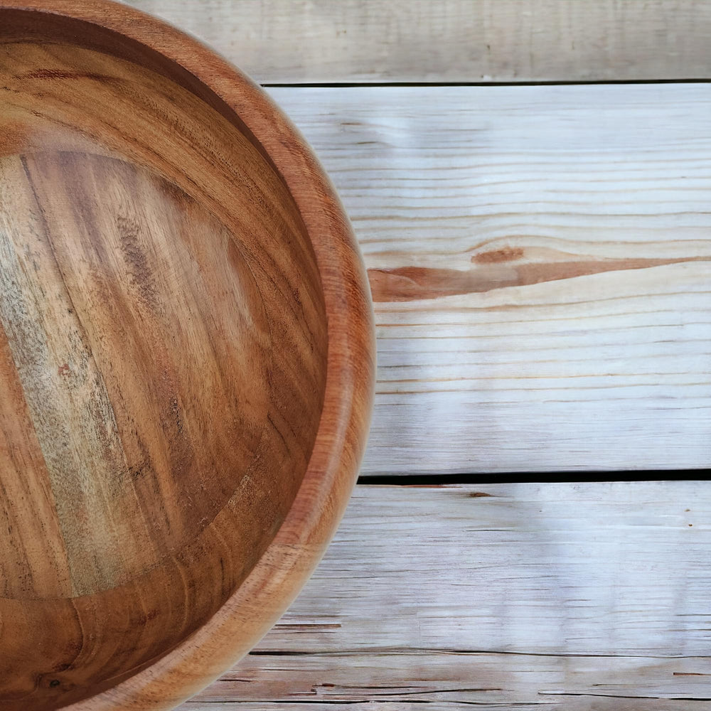 Handcrafted Acacia Wood Fruit Bowl - From Where - 