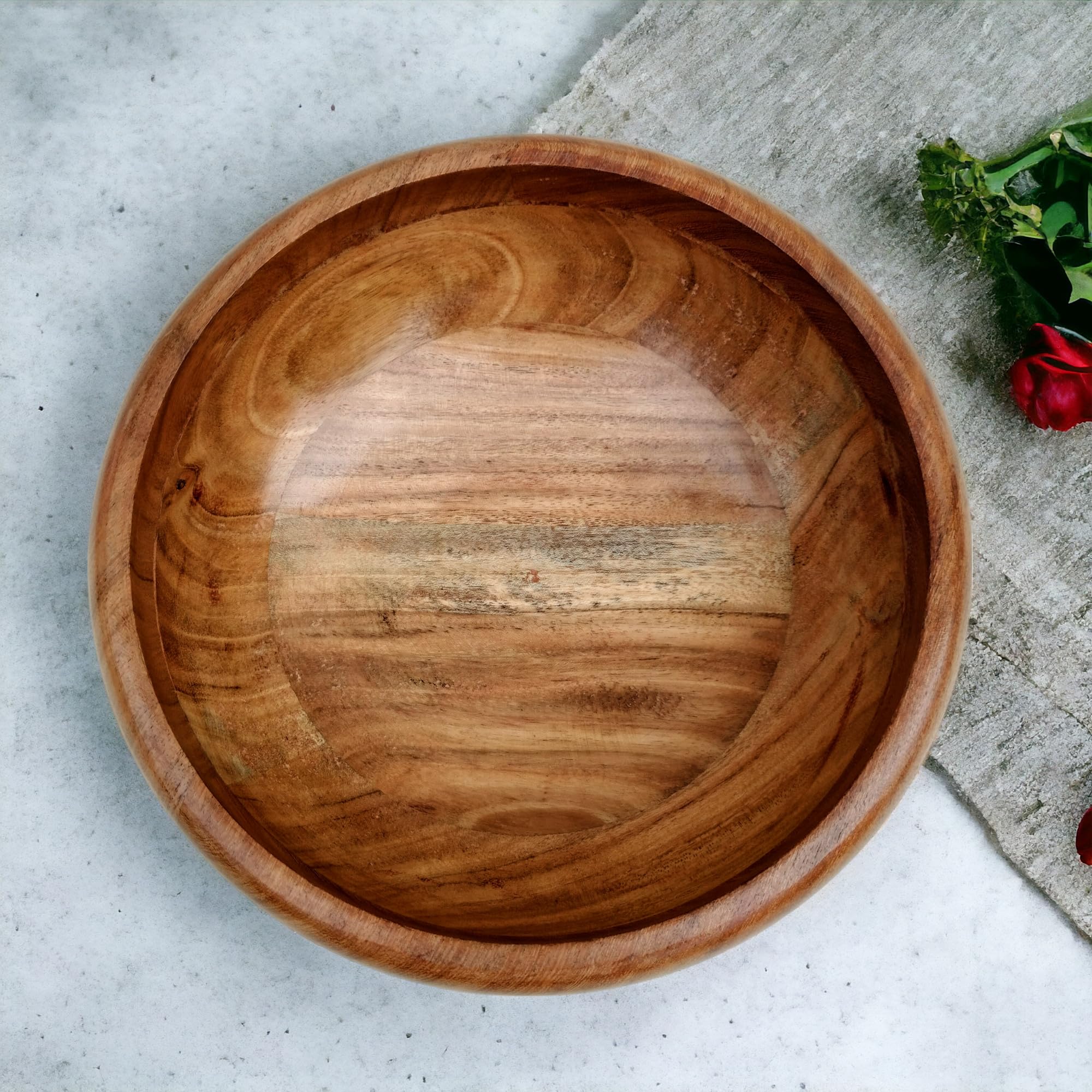 Handcrafted Acacia Wood Fruit Bowl - From Where - 