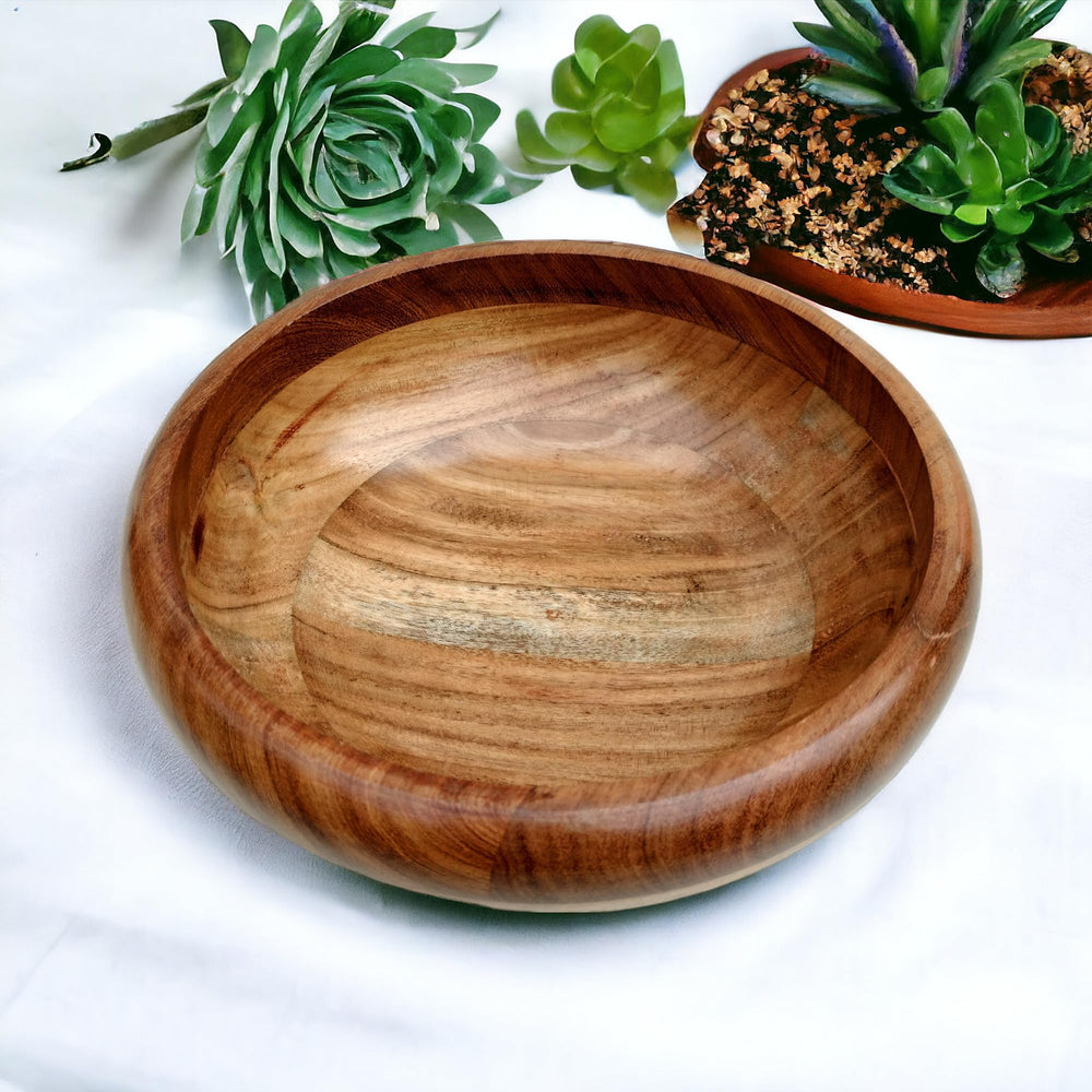 Handcrafted Acacia Wood Fruit Bowl - From Where - 