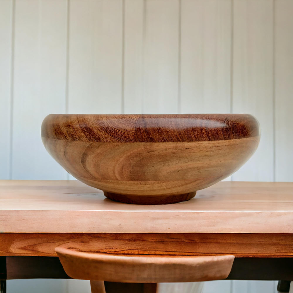 Handcrafted Acacia Wood Fruit Bowl - From Where - 