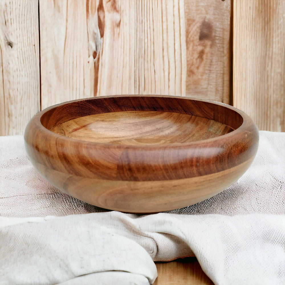 Handcrafted Acacia Wood Fruit Bowl - From Where - 