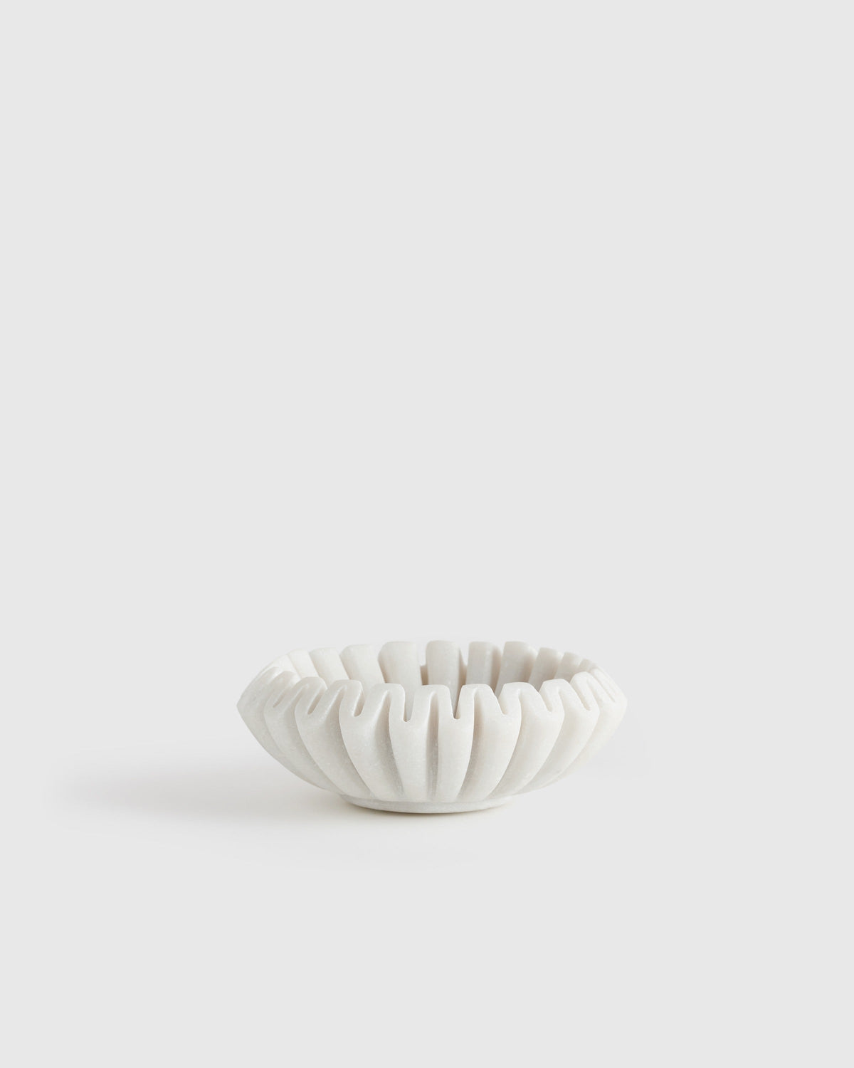 Handcrafted Fluted Marble Decorative Bowl - From Where Finds -
