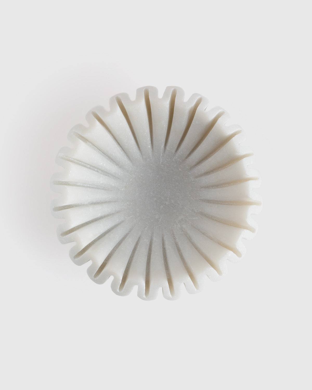 Handcrafted Fluted Marble Decorative Bowl - From Where Finds -
