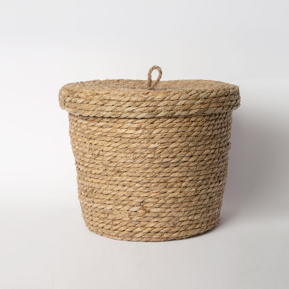 Handcrafted Seagrass Basket with Lid - From Where - 