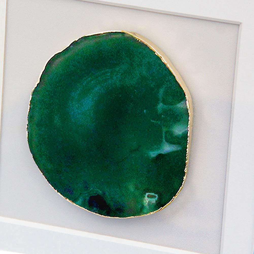 Handmade 40x40cm Gold Edge Agate Stone Wall Art with Shadow Box - From Where - 