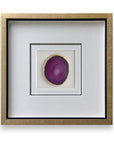 Handmade 40x40cm Gold Edge Agate Stone Wall Art with Shadow Box - From Where - 