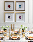 Handmade 40x40cm Gold Edge Agate Stone Wall Art with Shadow Box - From Where - 