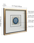 Handmade 40x40cm Gold Edge Agate Stone Wall Art with Shadow Box - From Where - 