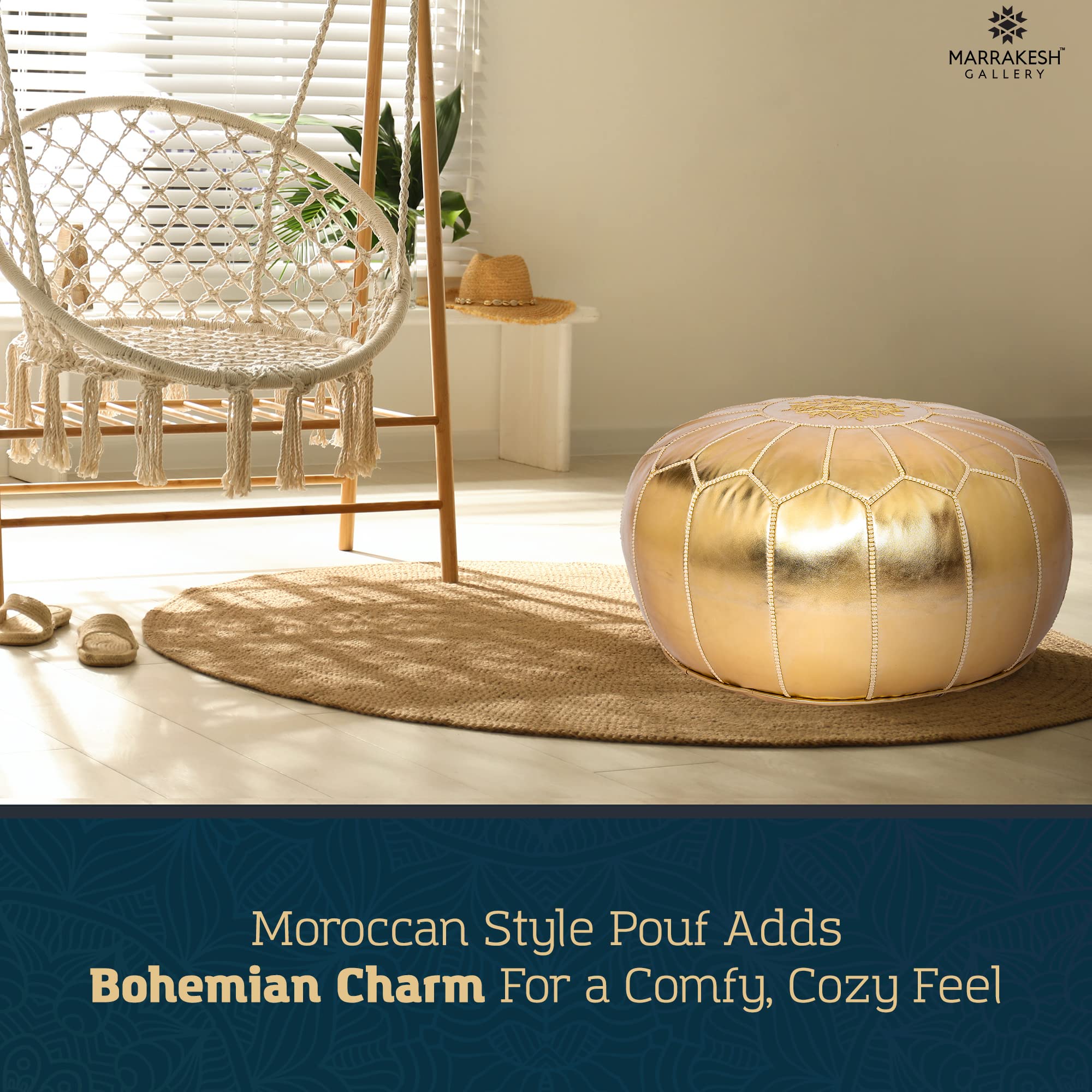 Handmade Round Pouf Unstuffed - From Where - 