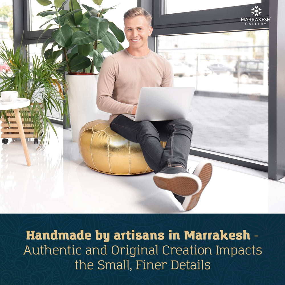 Handmade Round Pouf Unstuffed - From Where - 