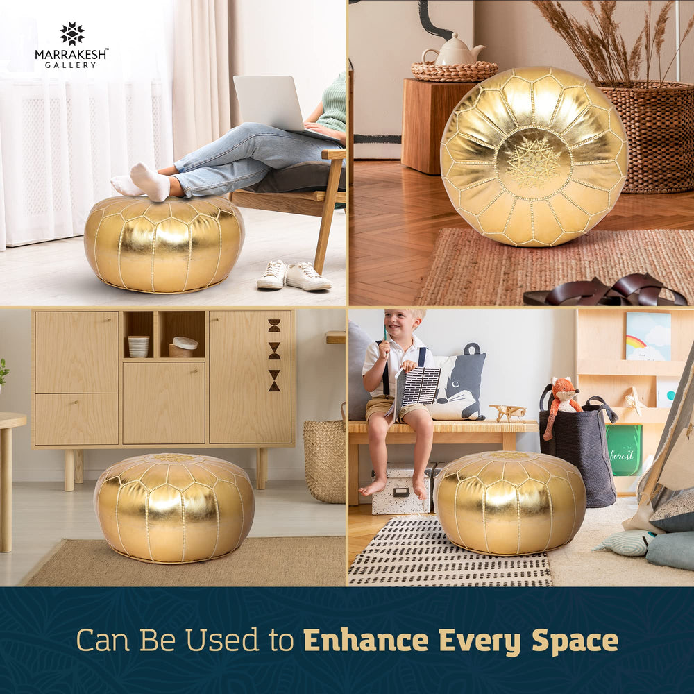 Handmade Round Pouf Unstuffed - From Where - 