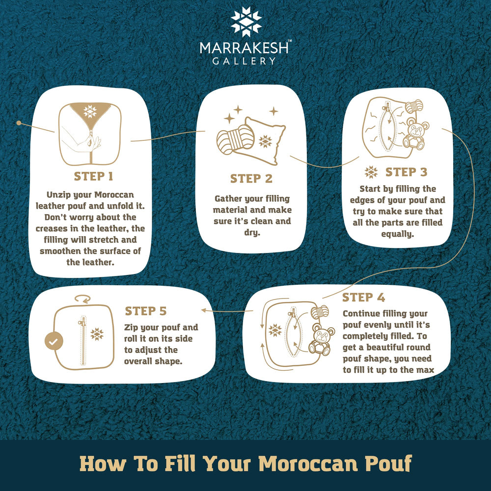 Handmade Round Pouf Unstuffed - From Where - 