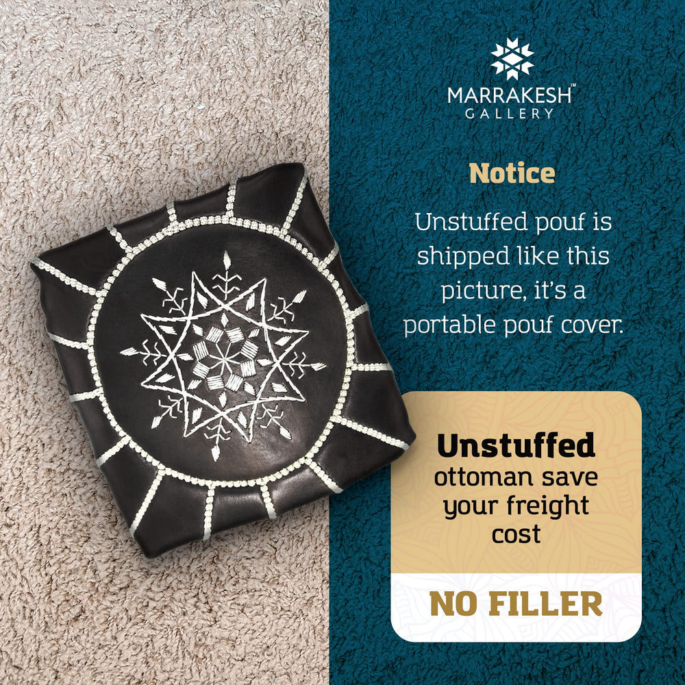 Handmade Round Pouf Unstuffed - From Where - 