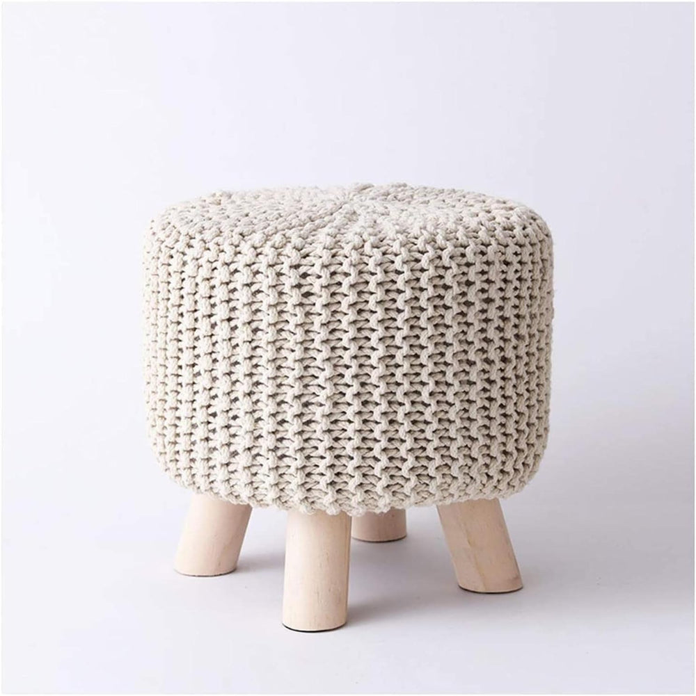 Handmade Woven Cotton Ottoman - From Where - 