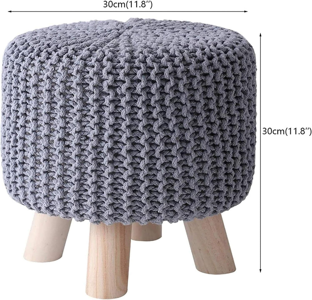 Handmade Woven Cotton Ottoman - From Where - 