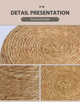 Handwoven Seagrass Braided Pouf Ottoman - From Where - 