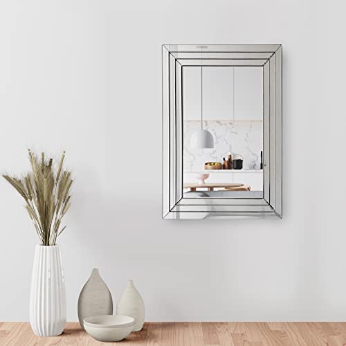 Hanging Wall Reflective White Mirror - From Where - 