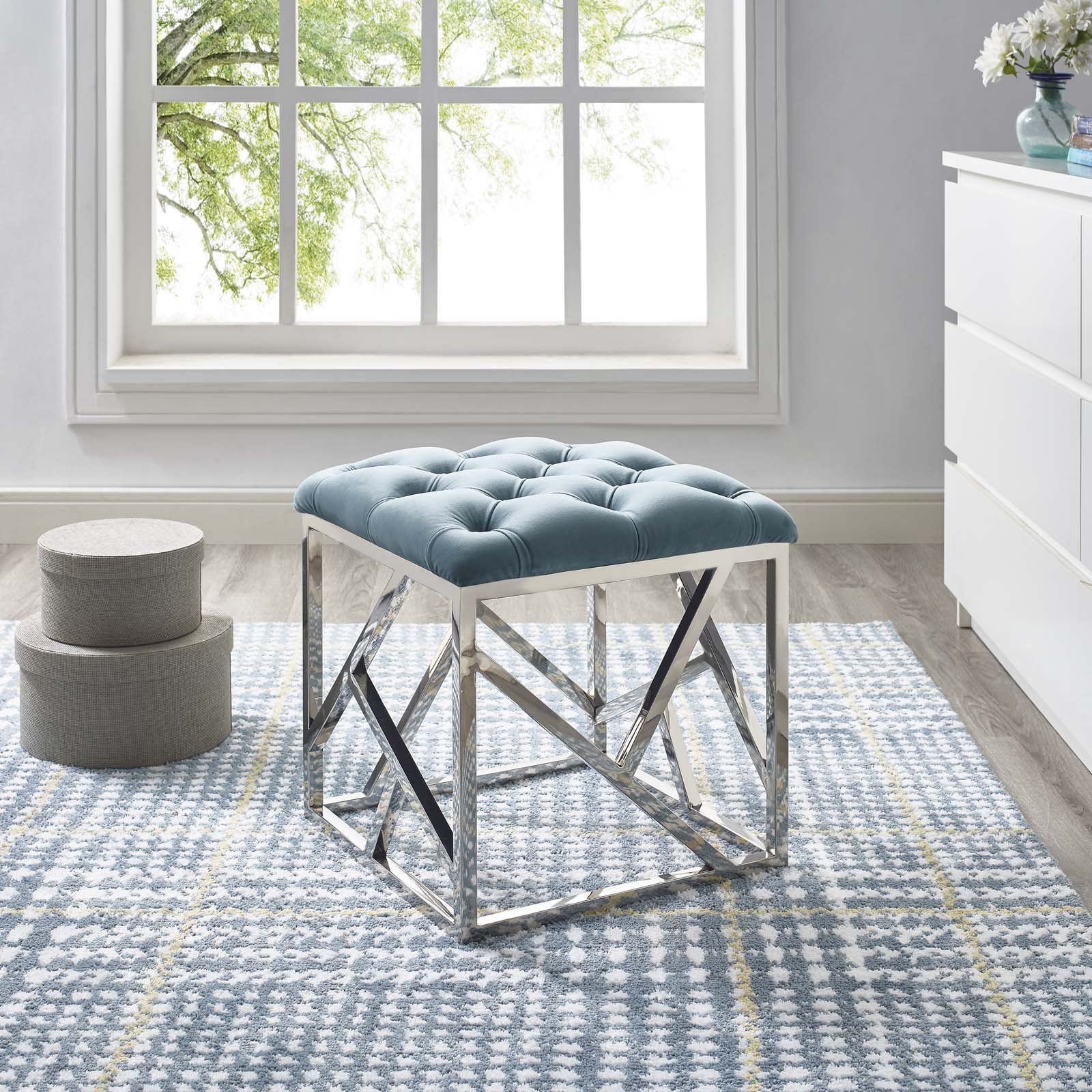Harry Metal Ottoman - From Where - 