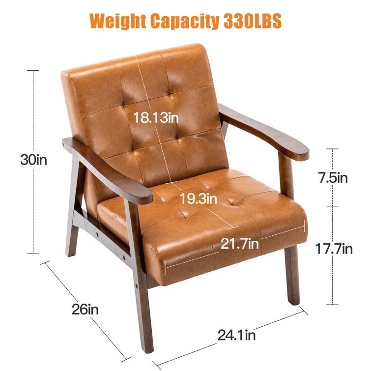 Havva Tufted Artificial Leather Armchair - From Where - 