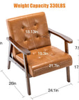 Havva Tufted Artificial Leather Armchair - From Where - 