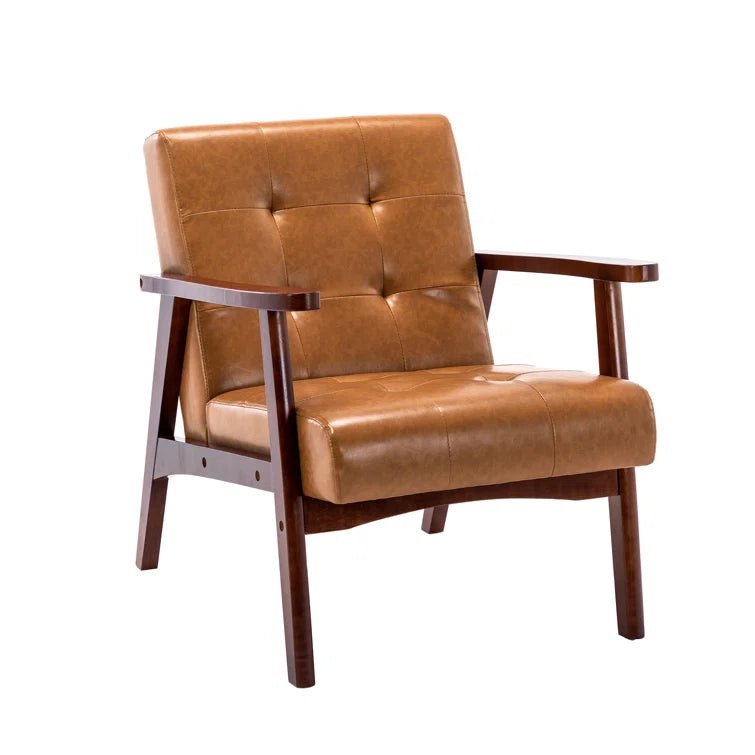 Havva Tufted Artificial Leather Armchair - From Where - 