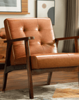 Havva Tufted Artificial Leather Armchair - From Where - 