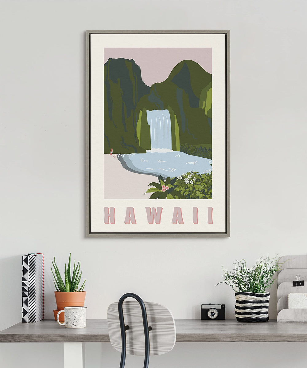 Hawaii Travel Poster Framed Canvas - From Where - 