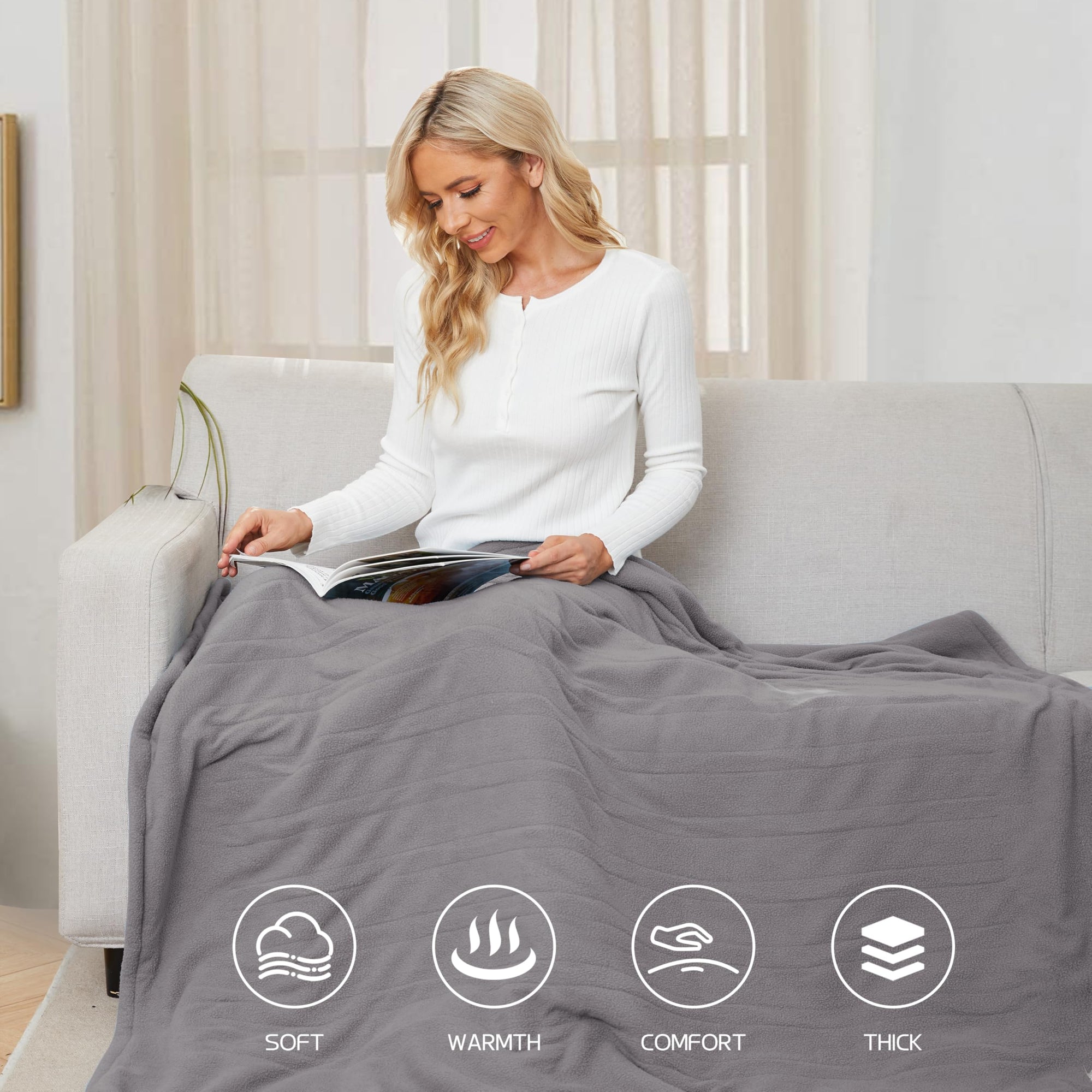 Heated Electric Throw Blanket - From Where - 