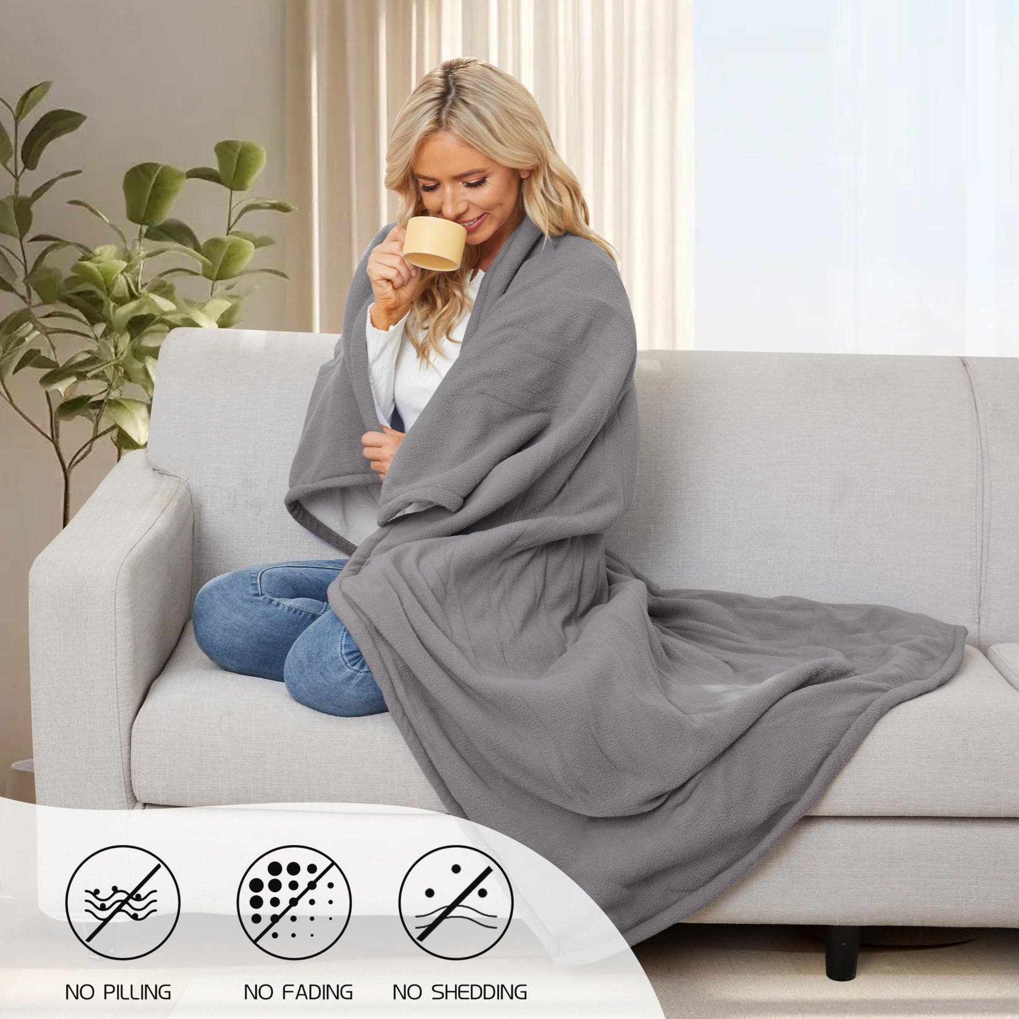 Heated Electric Throw Blanket - From Where - 