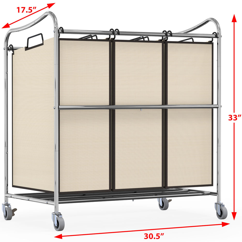 Heavy - Duty 3 - Bag Laundry Sorter Cart - From Where - 