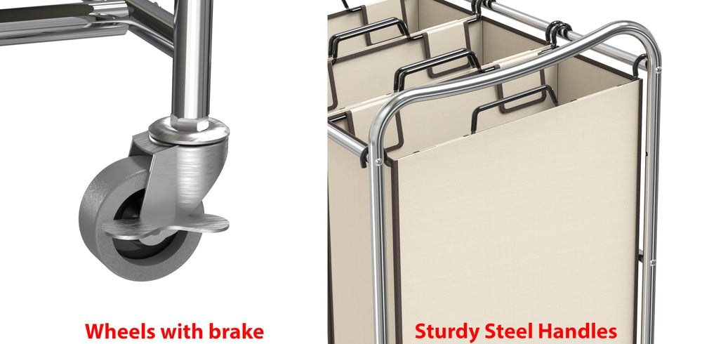 Heavy - Duty 3 - Bag Laundry Sorter Cart - From Where - 