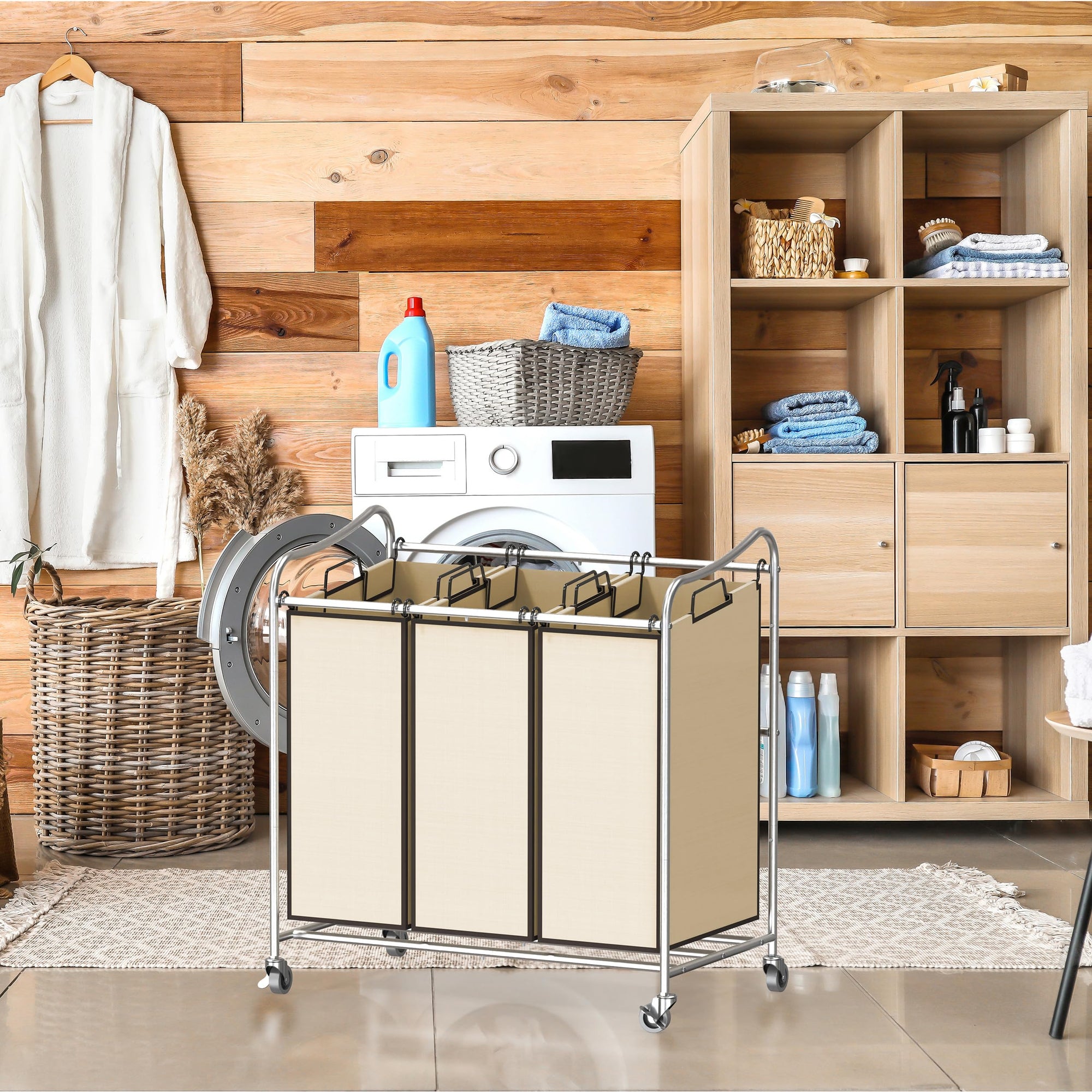 Heavy - Duty 3 - Bag Laundry Sorter Cart - From Where - 