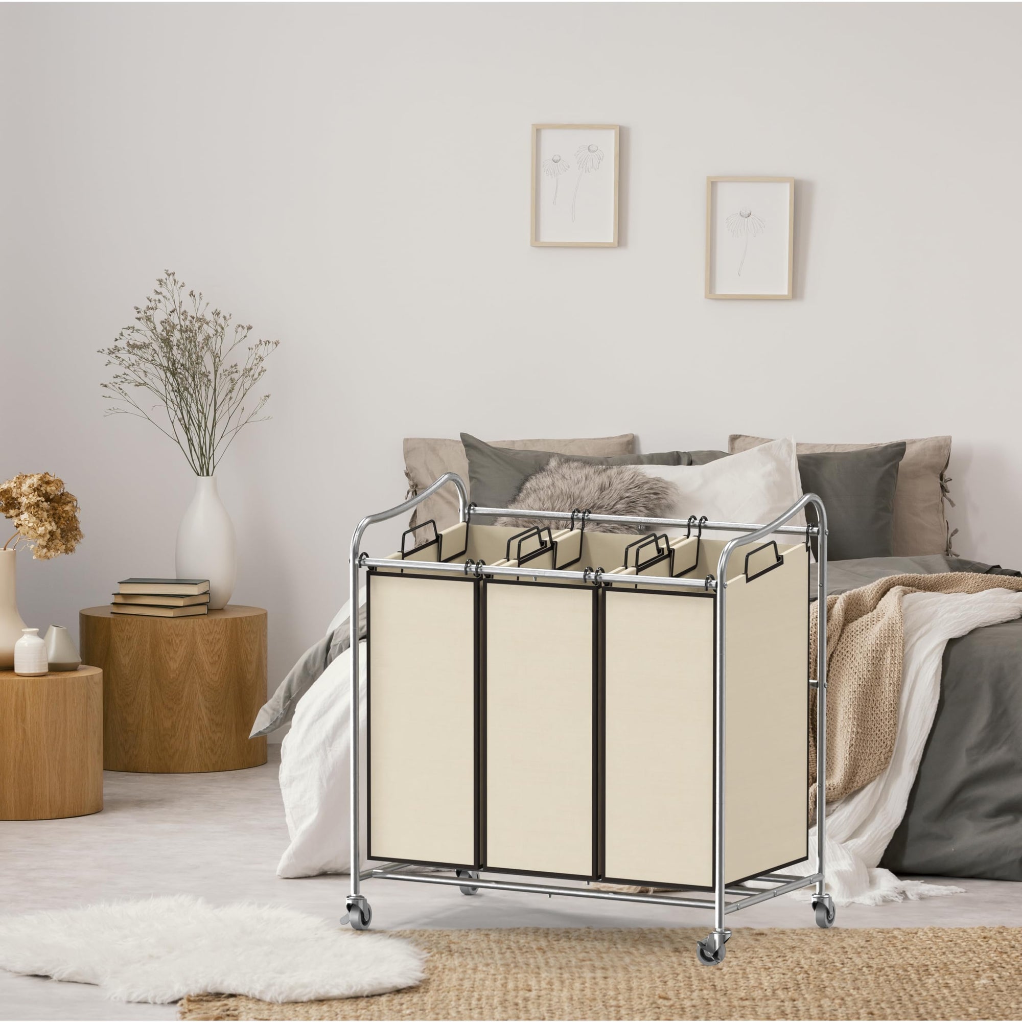 Heavy - Duty 3 - Bag Laundry Sorter Cart - From Where - 