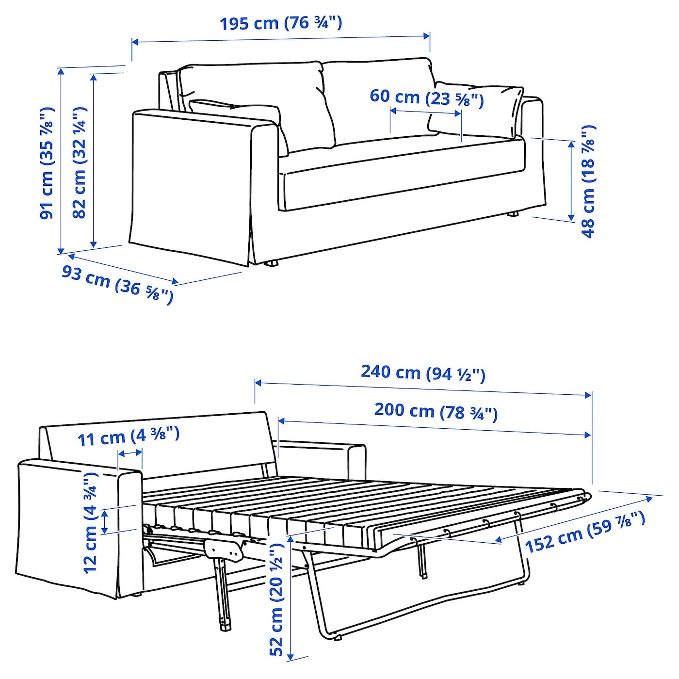Hemmesta Sleeper Sofa Light Beige - From Where - 