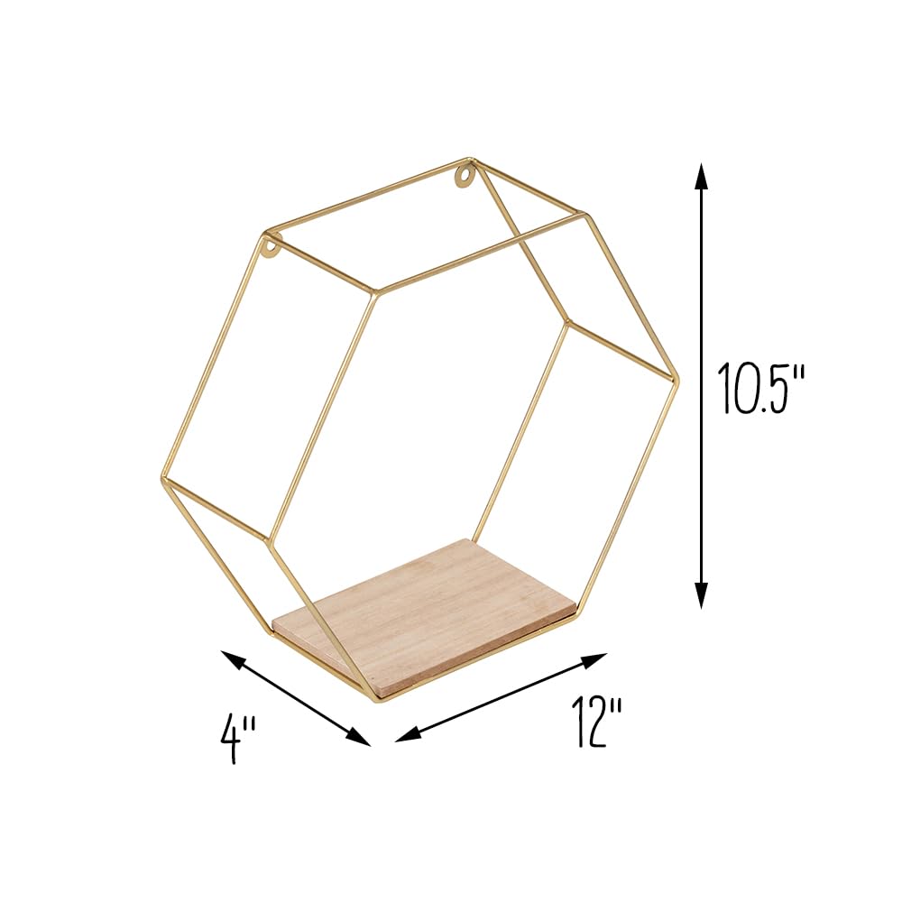 Hexagonal Metal Wall Shelves (Set of 2) - From Where - 